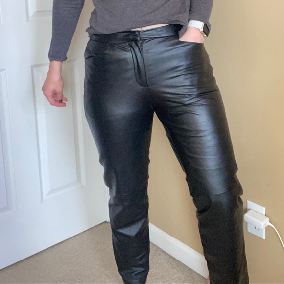 Black Vintage Chadwicks Leather Pants - Picture 3 of 3
